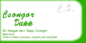 csongor dupp business card
